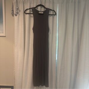 Simple Dark Grey Racerback Midi Dress